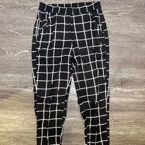 H&M Black and White Plaid Skinny Pants